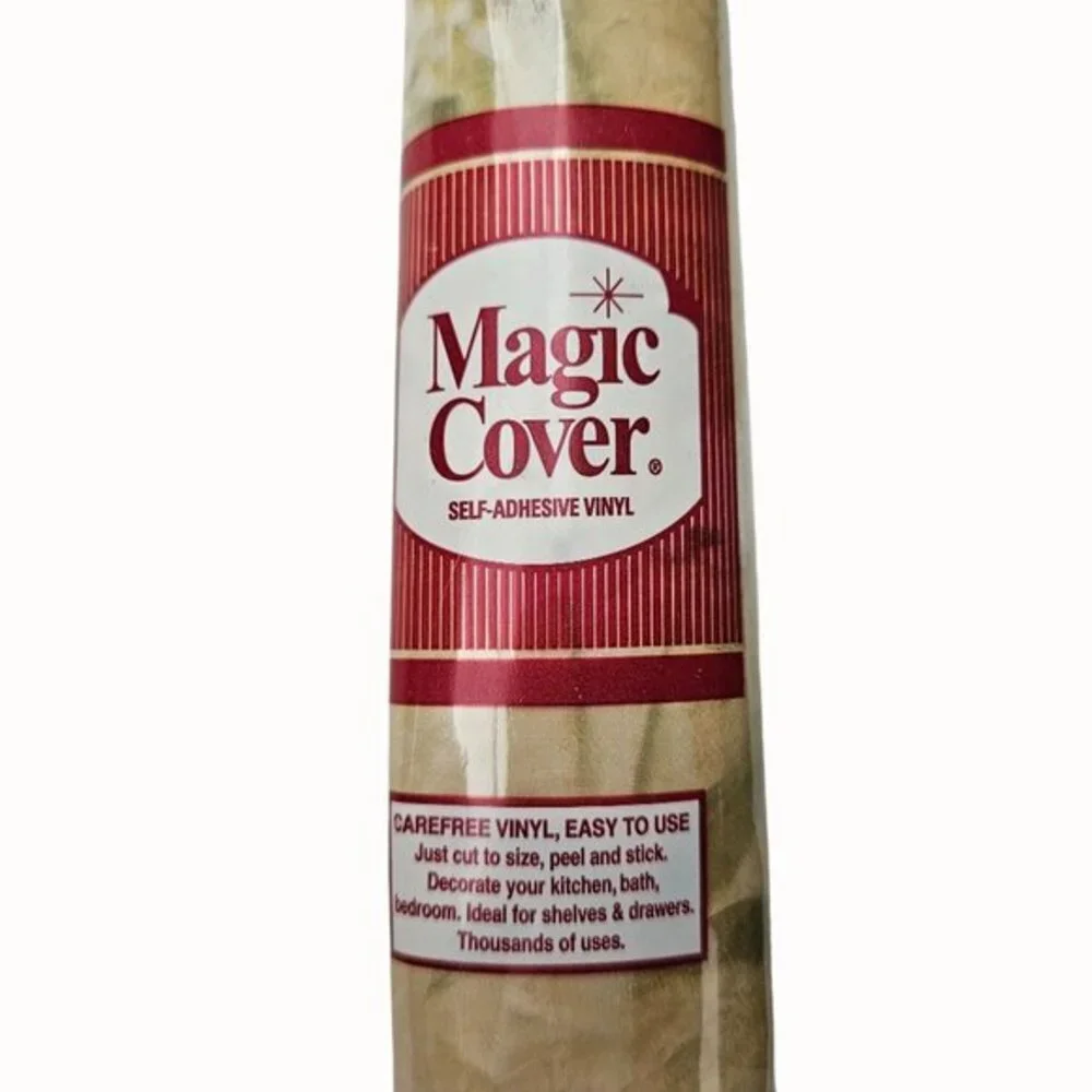 Magic‎ Cover Self Adhesive Vinyl Shelf Cupboard Liner Kitchen Bath 2 Rolls New